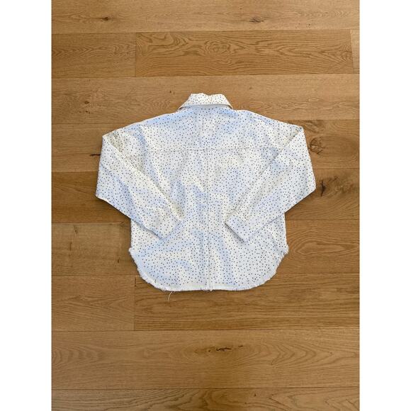 Guess - Thank You Baby Rhinestone Shirt Jacket in White & Silver - Picture 6 of 7